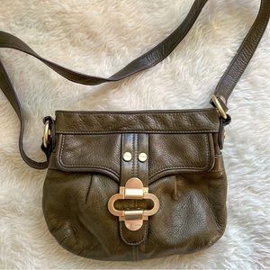 B. Makowsky Green Leather Crossbody Bag